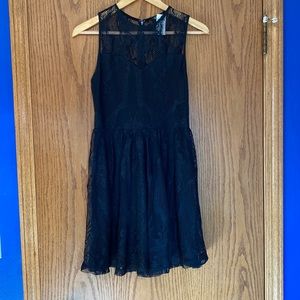 Express Black Lace Sleeveless Dress with Lace Overlay sz. Small NWT